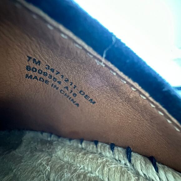 FRYE Leo Denim Espadrilles Wrap Up Lace Navy Size 7M - Picture 13 of 16